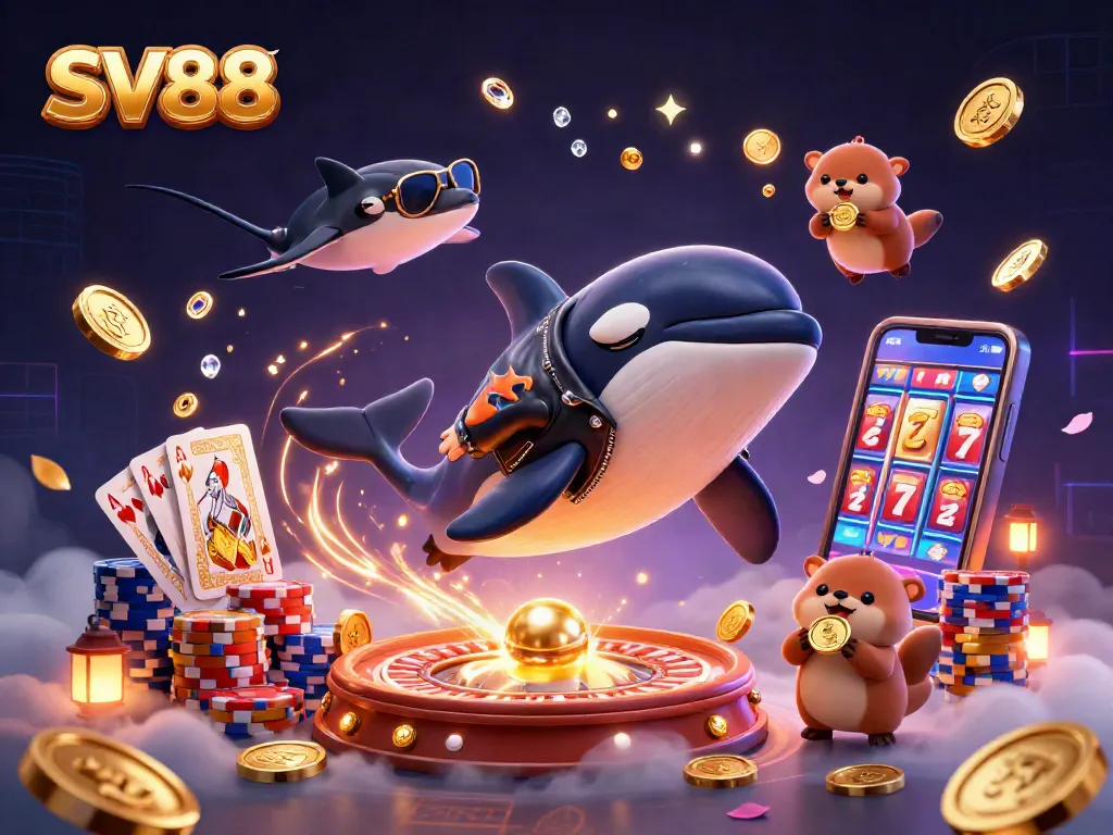 SV88 players enjoy vibrant casino fun with dynamic characters and golden treasures.