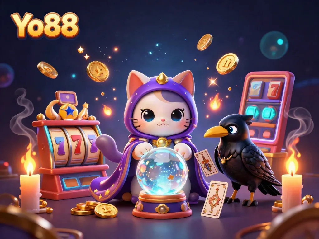 Experience thrilling jackpots at Yo88 with a vibrant casino-themed 3D illustration showcasing engaging game elements.